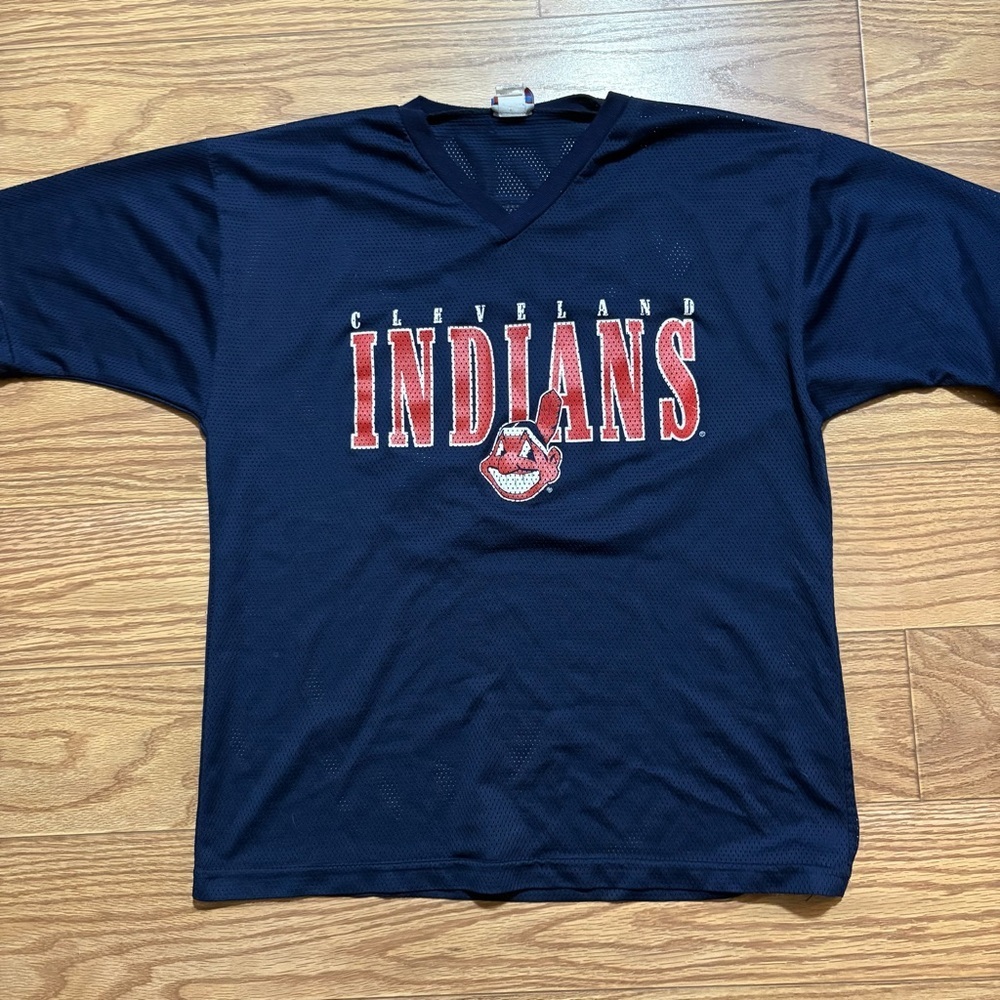 Vintage 90s MLB Sports Attack Cleveland Indians Vizquel Jersey Large